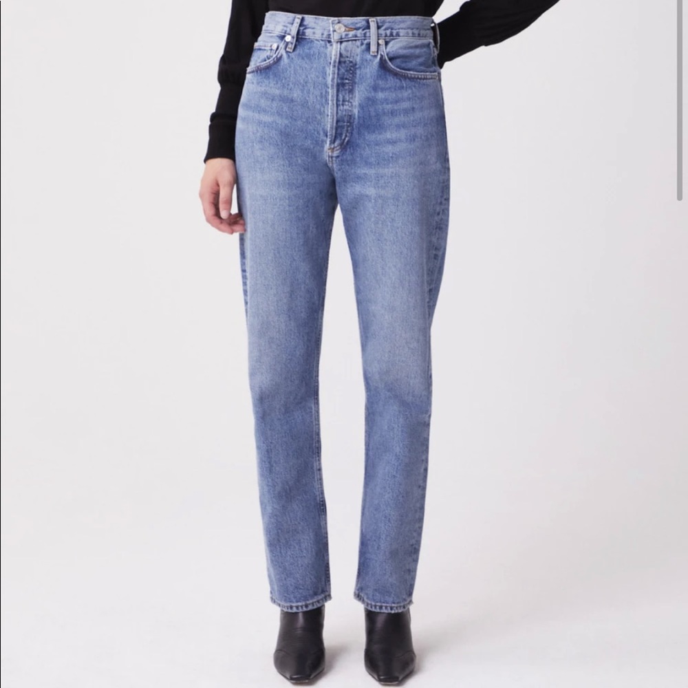 AGOLDE 90's Pinch Waist High Rise Straight Jeans in Navigate
